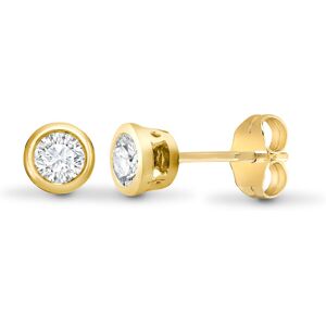 Jewelco London Ladies Solid 18ct Yellow Gold Rub Over Set Round G SI1 0.1ct Diam Jewelco London Ladies Solid 18ct Yellow Gold Rub Over Set Round G SI1 0.1ct Diam