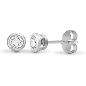 Jewelco London Ladies Solid 18ct White Gold Rub Over Set Round G SI1 0.35ct Diam Jewelco London Ladies Solid 18ct White Gold Rub Over Set Round G SI1 0.35ct Diam