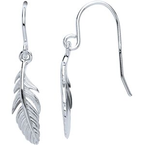 Jewelco London Ladies Sterling Silver Angel Feather Drop Earrings - GVE656 Jewelco London Ladies Sterling Silver Angel Feather Drop Earrings - GVE656