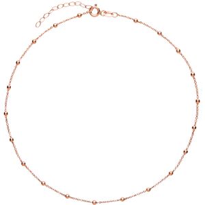 Jewelco London Ladies Rose Gold-Plated Sterling Silver 2.5mm Bead Choker Collare Jewelco London Ladies Rose Gold-Plated Sterling Silver 2.5mm Bead Choker Collare