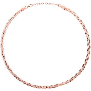 Jewelco London Ladies Rose Gold-Plated Sterling Silver Diamond-cut Plaited Choke Jewelco London Ladies Rose Gold-Plated Sterling Silver Diamond-cut Plaited Choke
