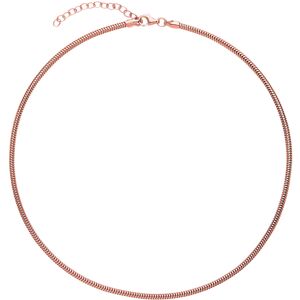 Jewelco London Ladies Rose Gold-Plated Sterling Silver Snake Omega Chain Choker Jewelco London Ladies Rose Gold-Plated Sterling Silver Snake Omega Chain Choker