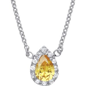 Jewelco London Ladies Sterling Silver Yellow Pear Cubic zirconia Teardrop Halo C Jewelco London Ladies Sterling Silver Yellow Pear Cubic zirconia Teardrop Halo C