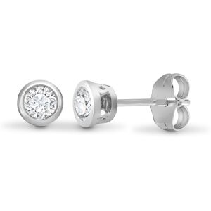 Jewelco London Ladies Solid 18ct White Gold Rub Over Set Round G SI1 0.5ct Diamo Jewelco London Ladies Solid 18ct White Gold Rub Over Set Round G SI1 0.5ct Diamo