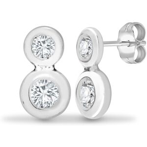 Jewelco London Solid 18ct White Gold Rub Over Set Round G SI1 0.25ct Diamond Dou Jewelco London Solid 18ct White Gold Rub Over Set Round G SI1 0.25ct Diamond Dou