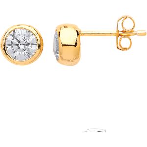 Jewelco London Ladies Yellow Gold-Plated Sterling Silver Cubic Zirconia Golden D Jewelco London Ladies Yellow Gold-Plated Sterling Silver Cubic Zirconia Golden D