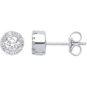 Jewelco London Ladies Sterling Silver Cubic zirconia Halo Solitaire Stud Earring Jewelco London Ladies Sterling Silver Cubic zirconia Halo Solitaire Stud Earring