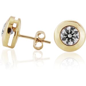 Jewelco London Ladies 9ct Yellow Gold Round Bezel Cubic Zirconia Stud Earrings 9 Jewelco London Ladies 9ct Yellow Gold Round Bezel Cubic Zirconia Stud Earrings 9