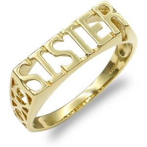 (R) Jewelco London Ladies Solid 9ct Yellow Gold Scroll Sides SISTER Ring - JRN11 (R) Jewelco London Ladies Solid 9ct Yellow Gold Scroll Sides SISTER Ring - JRN11