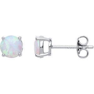 Jewelco London Ladies Sterling Silver Opal Double Gallery Solitaire Stud Earring Jewelco London Ladies Sterling Silver Opal Double Gallery Solitaire Stud Earring