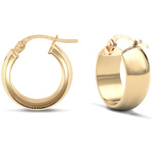 Jewelco London Ladies 9ct Yellow Gold D-Shape Wedding Band Style 6mm Hoop Earrin Jewelco London Ladies 9ct Yellow Gold D-Shape Wedding Band Style 6mm Hoop Earrin