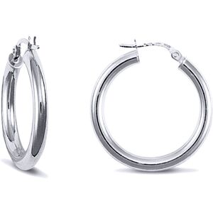 Jewelco London Sterling Silver Polished Hoop Earrings - 3mm - 2.5cm - AER006B Jewelco London Sterling Silver Polished Hoop Earrings - 3mm - 2.5cm - AER006B