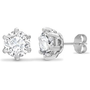 Jewelco London Solid 9ct White Gold White Round Brilliant Cubic Zirconia 6 Claw Jewelco London Solid 9ct White Gold White Round Brilliant Cubic Zirconia 6 Claw