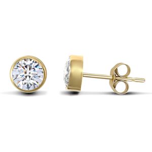 Jewelco London 9ct Yellow Gold White Round Brilliant Cubic Zirconia Rub Over Sol Jewelco London 9ct Yellow Gold White Round Brilliant Cubic Zirconia Rub Over Sol
