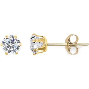Jewelco London 9ct Yellow Gold White Round Brilliant Cubic Zirconia 6 Claw Solit Jewelco London 9ct Yellow Gold White Round Brilliant Cubic Zirconia 6 Claw Solit