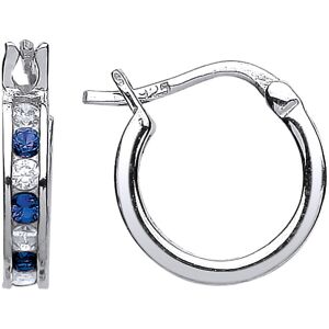Jewelco London Ladies Sterling Silver Sapphire-Blue Cubic Zirconia Channel Set E Jewelco London Ladies Sterling Silver Sapphire-Blue Cubic Zirconia Channel Set E