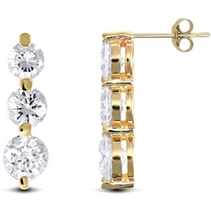 Jewelco London Ladies Solid 9ct Yellow Gold White Round Brilliant Cubic Zirconia Jewelco London Ladies Solid 9ct Yellow Gold White Round Brilliant Cubic Zirconia