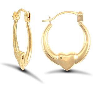 Jewelco London Ladies 9ct Yellow Gold Simple Claddagh (Chladaigh) Creole Earring Jewelco London Ladies 9ct Yellow Gold Simple Claddagh (Chladaigh) Creole Earring