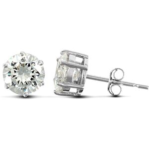 Jewelco London Solid 9ct White Gold White Round Brilliant Cubic Zirconia 6 Claw Jewelco London Solid 9ct White Gold White Round Brilliant Cubic Zirconia 6 Claw