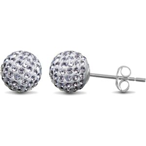Jewelco London Rhodium-Coated Sterling Silver Crystal Stud Earrings - GVE142-8ML Jewelco London Rhodium-Coated Sterling Silver Crystal Stud Earrings - GVE142-8ML