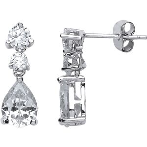 Jewelco London Ladies Sterling Silver Pear Cubic Zirconia Tears of Joy Stud Drop Jewelco London Ladies Sterling Silver Pear Cubic Zirconia Tears of Joy Stud Drop
