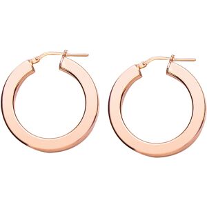 Jewelco London Ladies Rose Gold-Plated Sterling Silver Square Tube Polished Hoop Jewelco London Ladies Rose Gold-Plated Sterling Silver Square Tube Polished Hoop