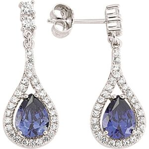 Jewelco London Ladies Sterling Silver Tanzanite-Violet Pear Cubic Zirconia Tears Jewelco London Ladies Sterling Silver Tanzanite-Violet Pear Cubic Zirconia Tears