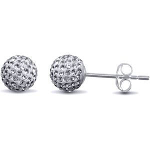 Jewelco London Rhodium-Coated Sterling Silver Crystal Stud Earrings - GVE142-6ML Jewelco London Rhodium-Coated Sterling Silver Crystal Stud Earrings - GVE142-6ML