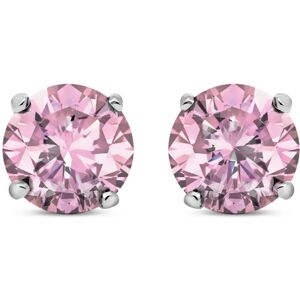 Jewelco London Ladies Sterling Silver Pink Cubic Zirconia 4 Claw Solitaire Stud Jewelco London Ladies Sterling Silver Pink Cubic Zirconia 4 Claw Solitaire Stud