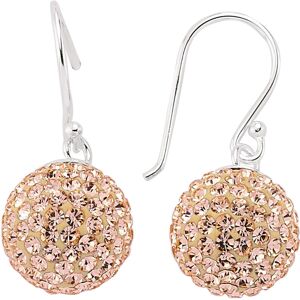 Jewelco London Ladies Sterling Silver Peach Crystal Disco Ball Drop Earrings 12m Jewelco London Ladies Sterling Silver Peach Crystal Disco Ball Drop Earrings 12m