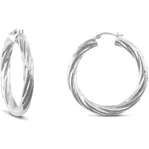 Jewelco London Sterling Silver Twist Hoop Earrings - 5mm - 3.8cm - AER003D Jewelco London Sterling Silver Twist Hoop Earrings - 5mm - 3.8cm - AER003D