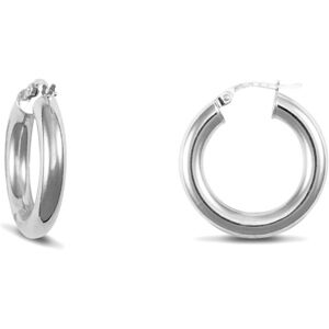 Jewelco London Sterling Silver Polished Hoop Earrings - 4mm - 2.2cm - AER007A Jewelco London Sterling Silver Polished Hoop Earrings - 4mm - 2.2cm - AER007A