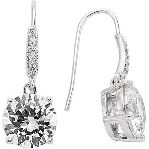 Jewelco London Ladies Sterling Silver Cubic Zirconia Solitaire Drop Earrings - G Jewelco London Ladies Sterling Silver Cubic Zirconia Solitaire Drop Earrings - G