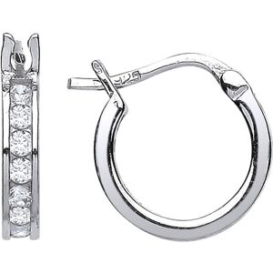 Jewelco London Ladies Sterling Silver Cubic Zirconia Channel Set Eternity Hoop E Jewelco London Ladies Sterling Silver Cubic Zirconia Channel Set Eternity Hoop E