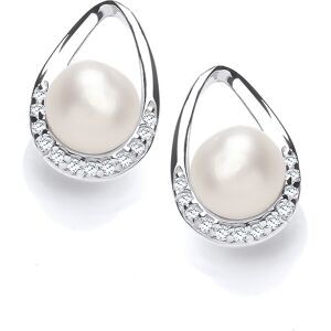 Jewelco London Ladies Sterling Silver Cubic Zirconia & Freshwater Cultured Pearl Jewelco London Ladies Sterling Silver Cubic Zirconia & Freshwater Cultured Pearl