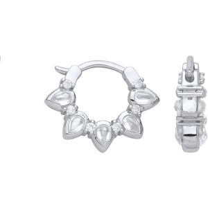 Jewelco London Ladies Sterling Silver Pear Cubic Zirconia Flower Petals Hoop Dro Jewelco London Ladies Sterling Silver Pear Cubic Zirconia Flower Petals Hoop Dro