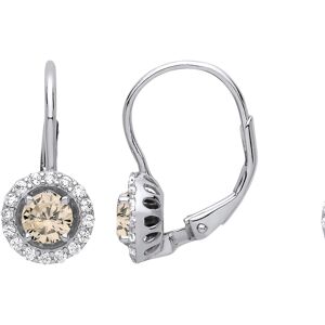 Jewelco London Ladies Sterling Silver Yellow Cubic Zirconia Solitaire Halo Drop Jewelco London Ladies Sterling Silver Yellow Cubic Zirconia Solitaire Halo Drop