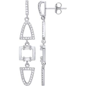 Jewelco London Ladies Sterling Silver Cubic Zirconia Mirrored Mountains Halo Stu Jewelco London Ladies Sterling Silver Cubic Zirconia Mirrored Mountains Halo Stu