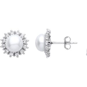 Jewelco London Ladies Sterling Silver Cubic Zirconia & Freshwater Cultured Pearl Jewelco London Ladies Sterling Silver Cubic Zirconia & Freshwater Cultured Pearl
