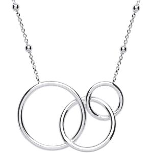 Jewelco London Ladies Sterling Silver Triple Chinese Linking Rings Bead Necklace Jewelco London Ladies Sterling Silver Triple Chinese Linking Rings Bead Necklace