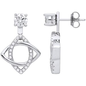 Jewelco London Ladies Sterling Silver Cubic Zirconia Convertible Marquise Orbit Jewelco London Ladies Sterling Silver Cubic Zirconia Convertible Marquise Orbit