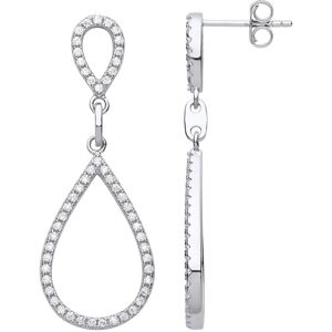 Jewelco London Ladies Sterling Silver Cubic Zirconia Halo Tears of Joy Stud Drop Jewelco London Ladies Sterling Silver Cubic Zirconia Halo Tears of Joy Stud Drop