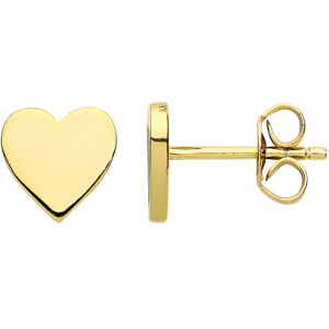 Jewelco London Ladies Yellow Gold-Plated Sterling Silver Plain Love Heart Stud E Jewelco London Ladies Yellow Gold-Plated Sterling Silver Plain Love Heart Stud E