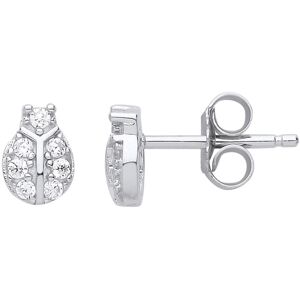 Jewelco London Ladies Sterling Silver Cubic Zirconia Ladybird Cluster Stud Earri Jewelco London Ladies Sterling Silver Cubic Zirconia Ladybird Cluster Stud Earri