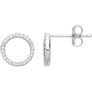 Jewelco London Ladies Sterling Silver Cubic Zirconia Halo Hoop Eternity Ring Stu Jewelco London Ladies Sterling Silver Cubic Zirconia Halo Hoop Eternity Ring Stu