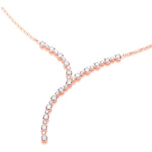 Jewelco London Ladies Rose Gold-Plated Sterling Silver Cubic Zirconia Y Shape Li Jewelco London Ladies Rose Gold-Plated Sterling Silver Cubic Zirconia Y Shape Li