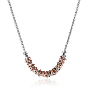 Jewelco London Rhodium & Rose Sterling Silver Multi Link Popcorn Necklace 1.5mm Jewelco London Rhodium & Rose Sterling Silver Multi Link Popcorn Necklace 1.5mm
