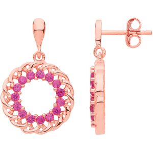 Jewelco London Ladies Rose Gold-Plated Sterling Silver Ruby-Red Cubic Zirconia W Jewelco London Ladies Rose Gold-Plated Sterling Silver Ruby-Red Cubic Zirconia W