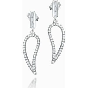 Jewelco London Rhodium Plated Sterling Silver White Cubic Zirconia Minimalist An Jewelco London Rhodium Plated Sterling Silver White Cubic Zirconia Minimalist An