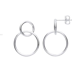 Jewelco London Ladies Sterling Silver Magic Chinese Linking Rings Drop Earrings Jewelco London Ladies Sterling Silver Magic Chinese Linking Rings Drop Earrings